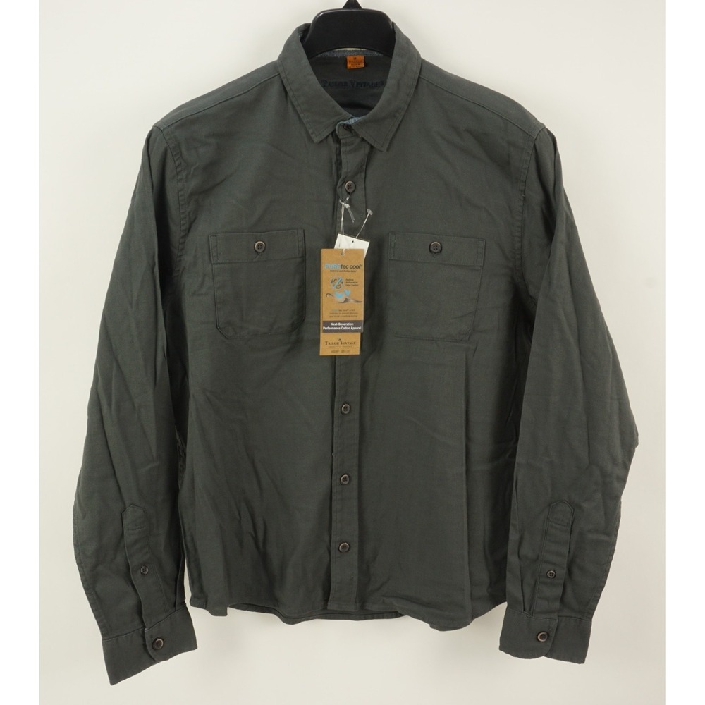 New Tailor Vintage PureTec Performance Cotton Twill‎ Utility Shirt Men's Medium